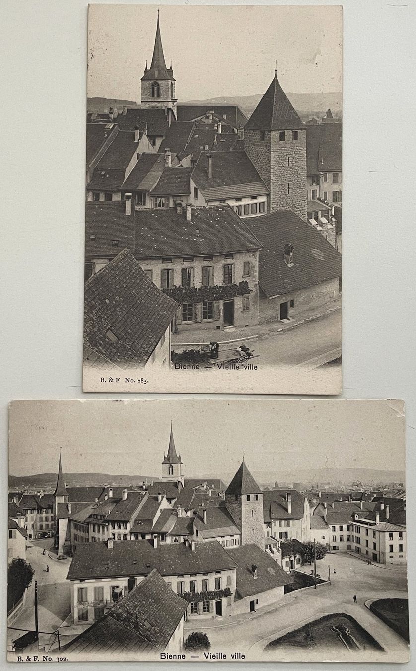 Ansichtskarten: Biel-Bienne - 2 Postkarten Alstadt – Gebraucht aus Savagnier von Ne2065