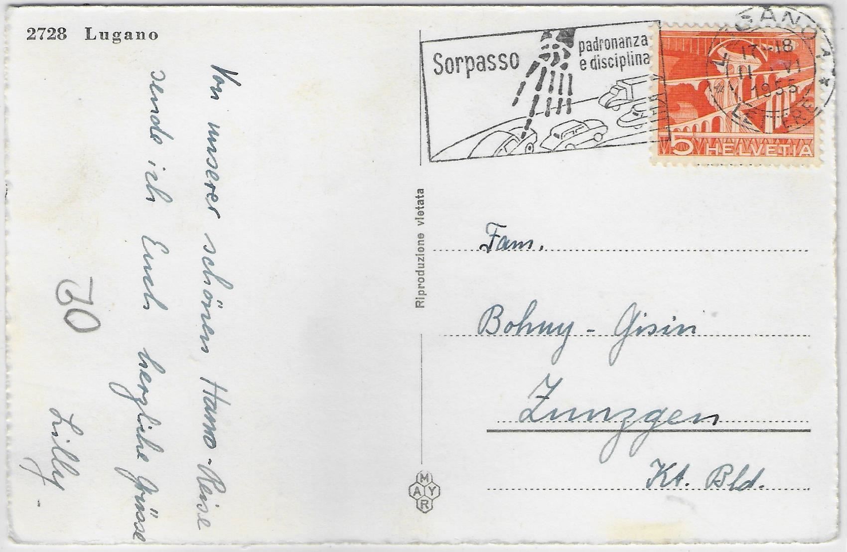 Cartoline postali: Lugano - Dampfschiff – Usato da Ettingen venduto da Kartenplanet 1