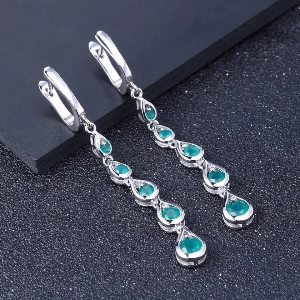 Orecchini pendenti & Orecchini a lobo: Ohrringe Silber mit Grünem Achat – Nuovo e nell'imballaggio originale da Biel/Bienne venduto da Schmuck_Sale 3
