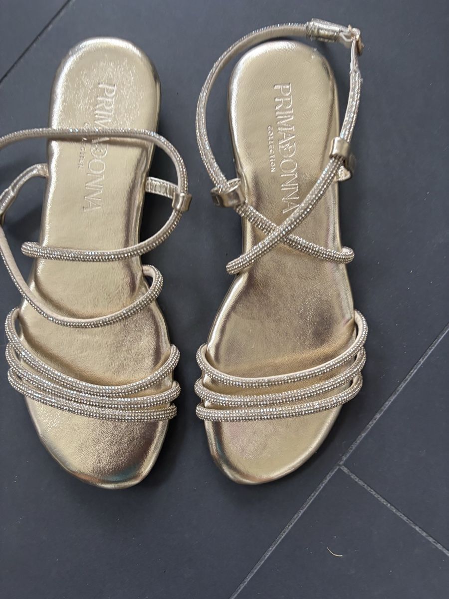 Chaussures femmes: Sandaletten mit Strass Gold , NEU  – Neuf (Voir description) à Obbürgen par bugi6868