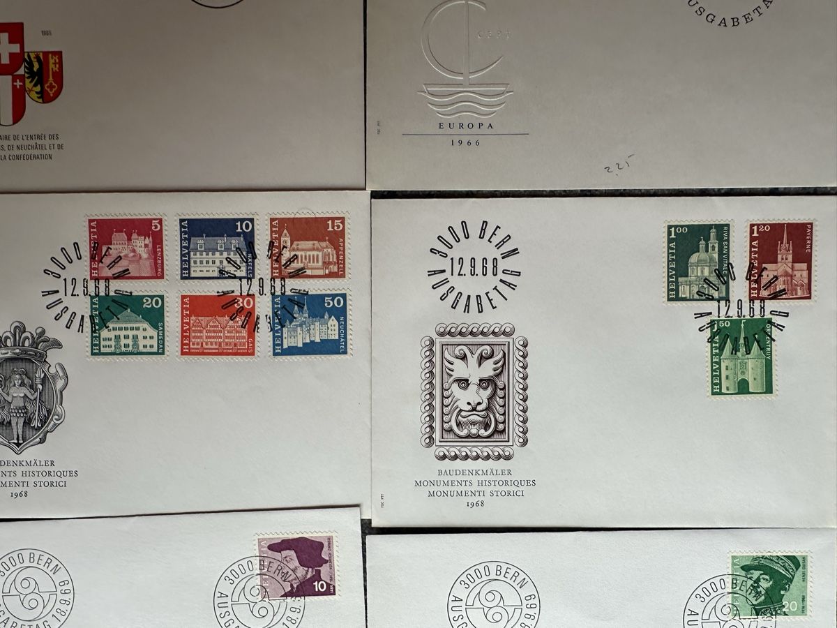Tutti i francobolli: Schweiz - 49x FDC gut durchmischt – Usato da Schmitten / FR venduto da Samsara169 8