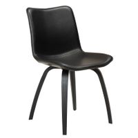 6 Stühle GLEE Dan Form Lederlook Vintage schwarz