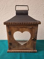 Laterne Holz /Metall, mit Herz
