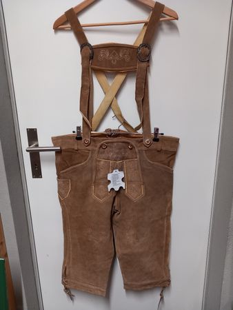 Wild-Lederhose Gr.52 Latzhose, Tracht, Oktoberfest NEU