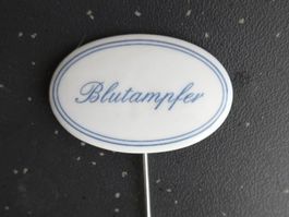 Gartenstecker BLUTAMPFER, Kräuterstecker, Neu, Porzellan