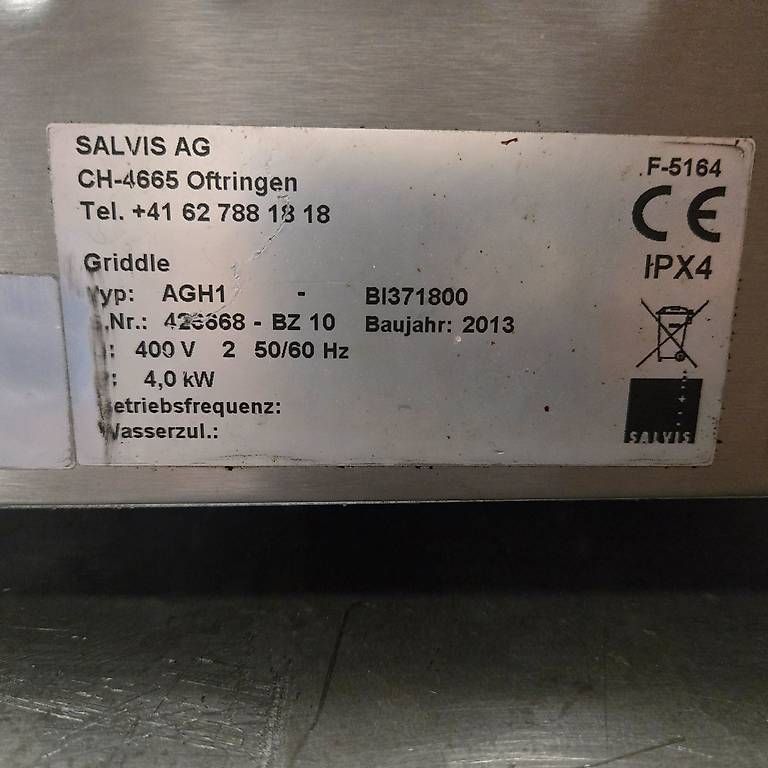 Griglie: Grillplatte Griddleplatte Salvis Smartline AGH 1 – Usato da Wolhusen venduto da Gastrorampe 4