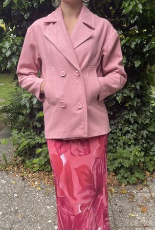 Cappotto rosa Sisley, tg 38/40-20%lana-chic e eleganza