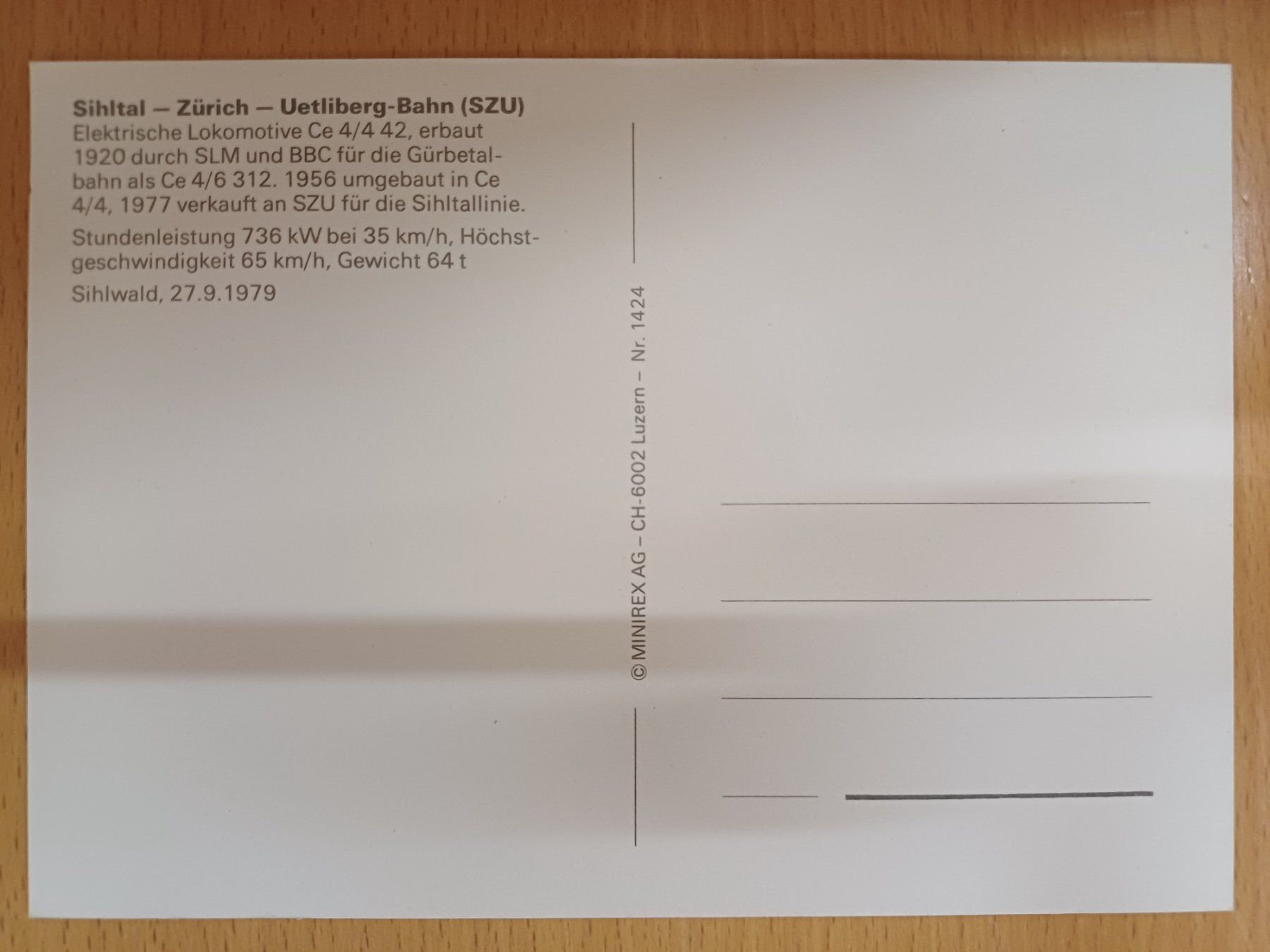 Cartoline postali: Postkarte SZU Ce 4/4 – Nuovo (secondo la descrizione) da Matten venduto da MEFEZ 1