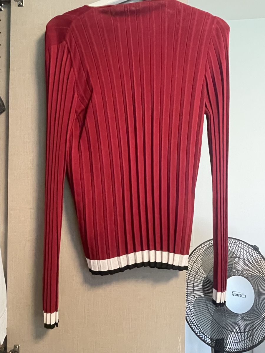 Mango Maglioni & Felpe: Weinroter gerippter Pullover Grösse L Mango – Usato da Aristau venduto da cherry-berry 1
