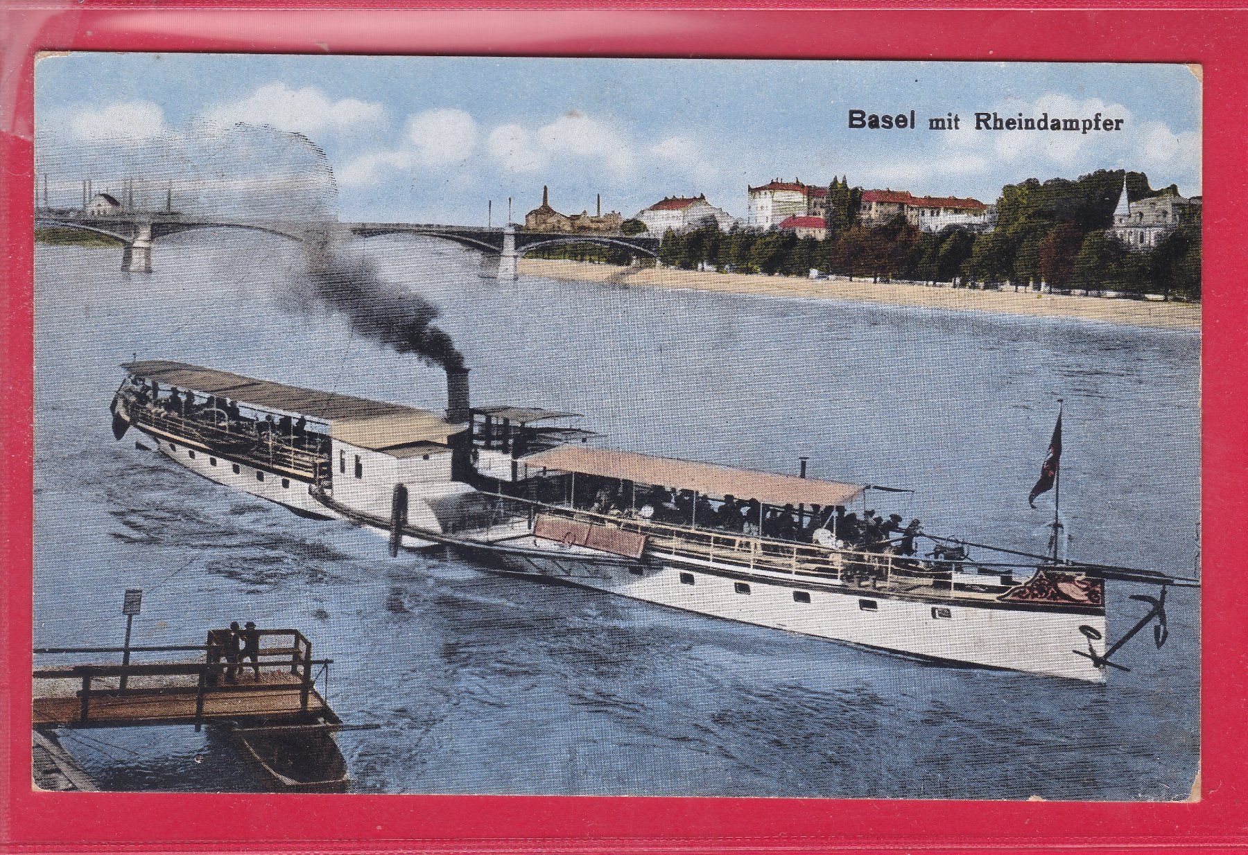 Cartoline postali: BASEL MIT RHEINDAMPFER, 26.2.1925 – Usato da Oberrieden venduto da Gebirgsstelze