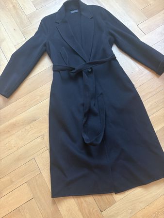 Damen Mantel Strenesse schwarz Wolle Kaschmir Grösse 38