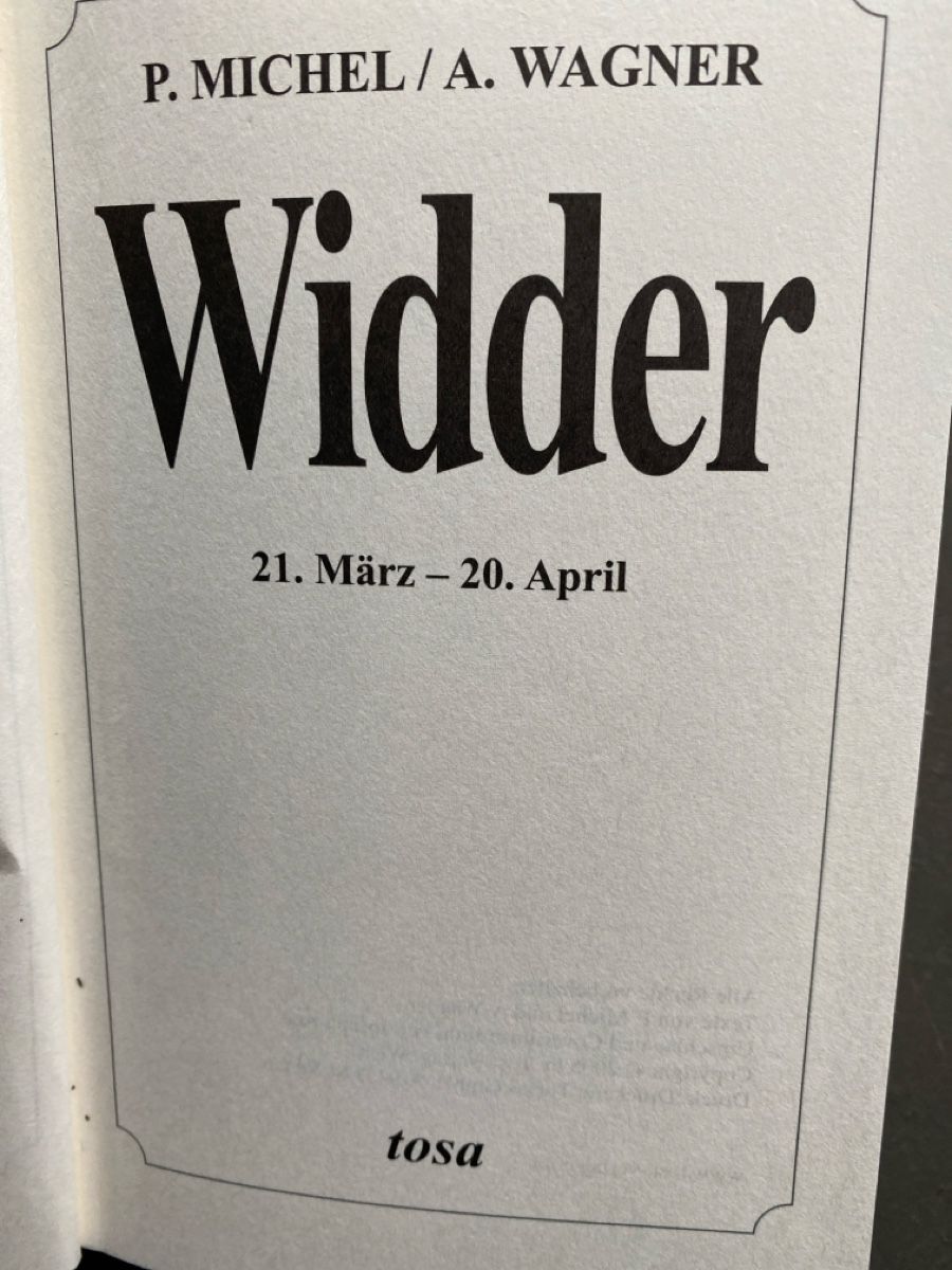 Libri: Widder - Sternzeichen Buch (tosa Verlag) – Nuovo (secondo la descrizione) da Dallenwil venduto da kavogt6 4