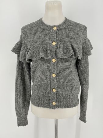 Graue Strickjacke Gr. XS H&M  mit Rüschen