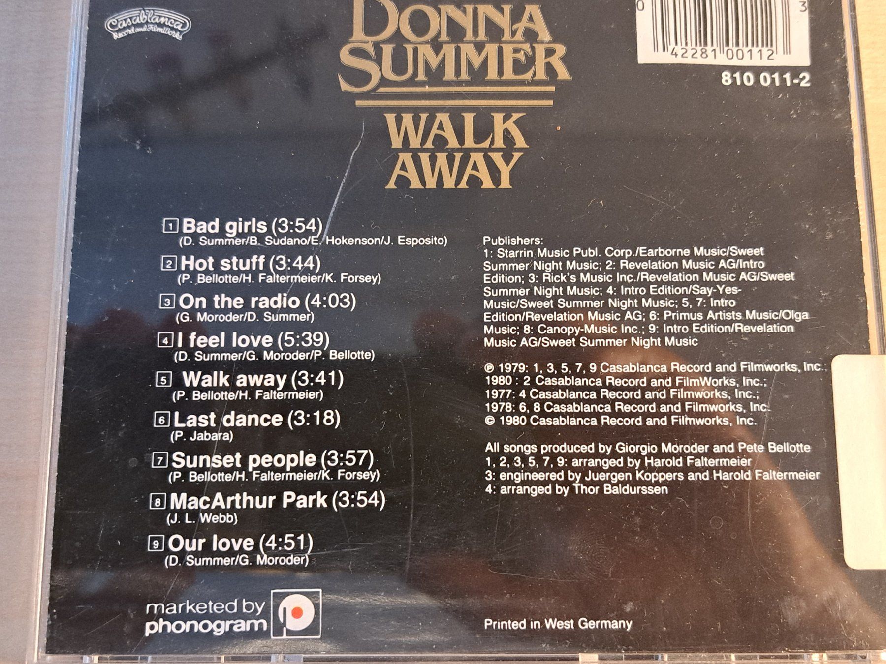 CD: CD Donna Summer. Walk away (collection) – Usato da Glashütten venduto da Christheswiss 1