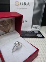 Bague argent avec diamant de moissanite de 1 ct certifié GRA