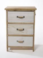 Kommode helles Holz weiss 3 Schubladen