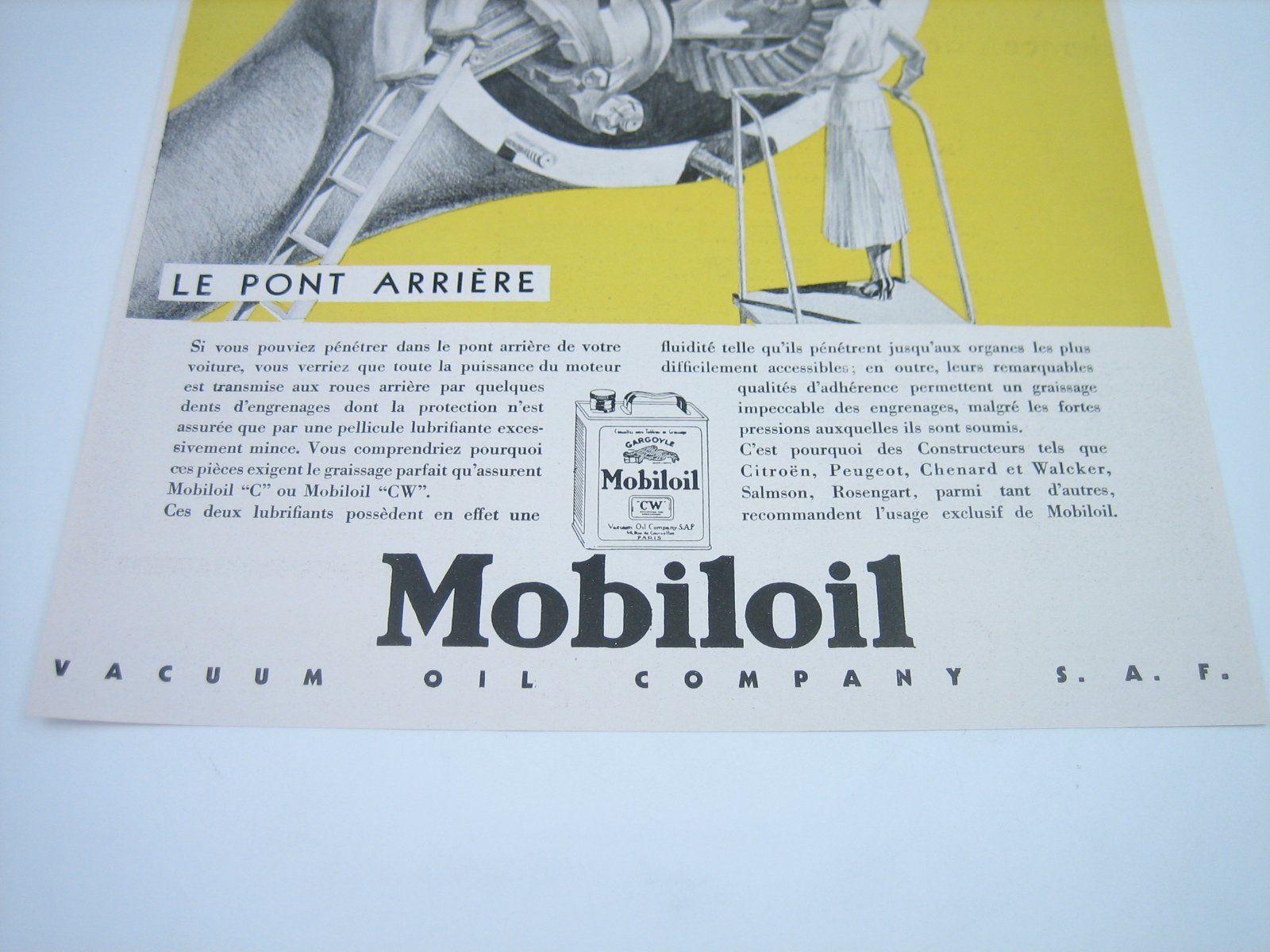 Foto & Immagini: Mobiloil altes Werbeblatt 1934 – Usato da Zürich venduto da Tomi118 1