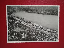Enge Zürich linkes Ufer Flugaufnahme Landi 1939 s/w Karte