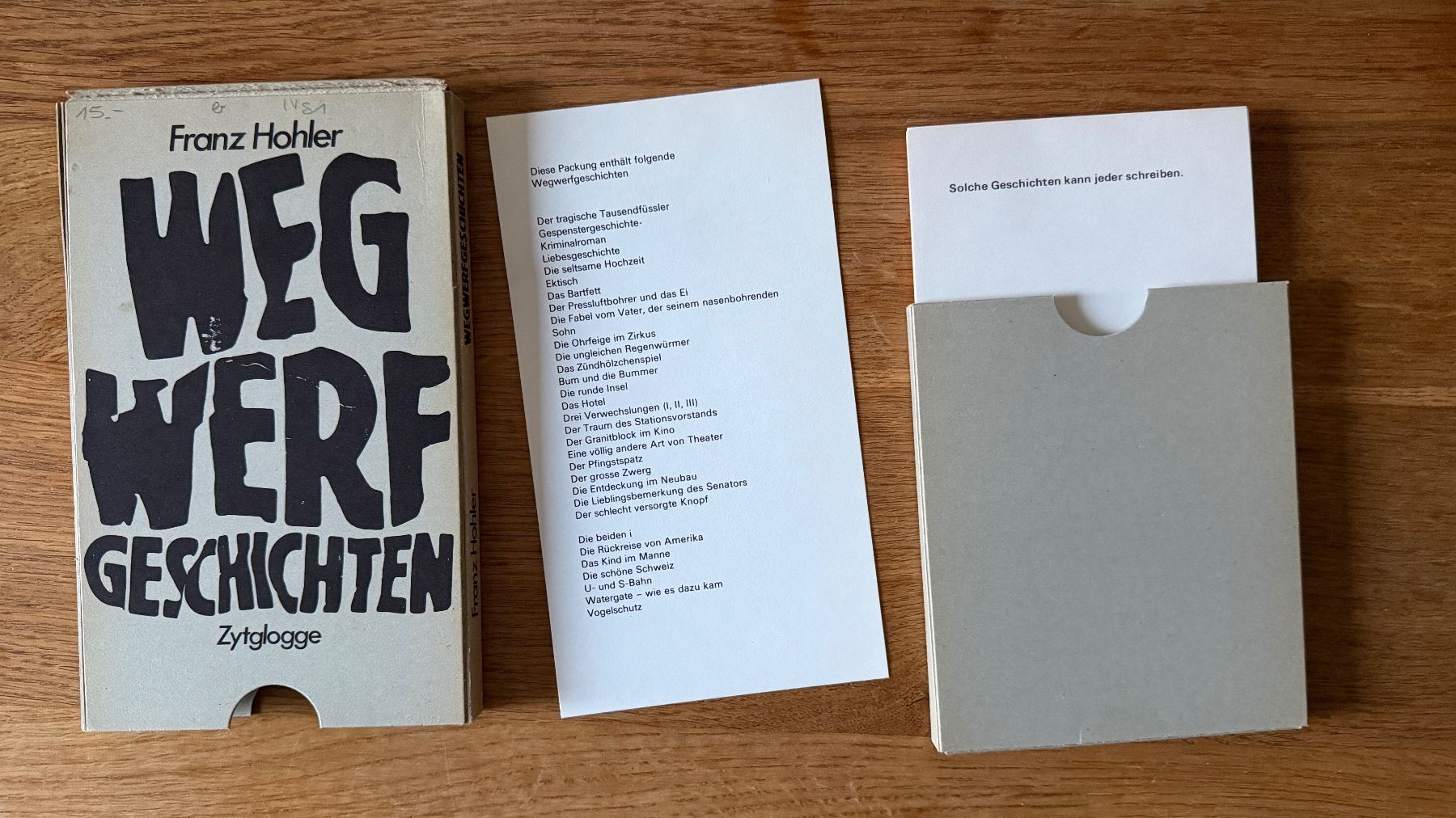 Livres: Franz Hohler, Wegwerfgeschichten – D'occasion à Schaffhausen par Bootes 1