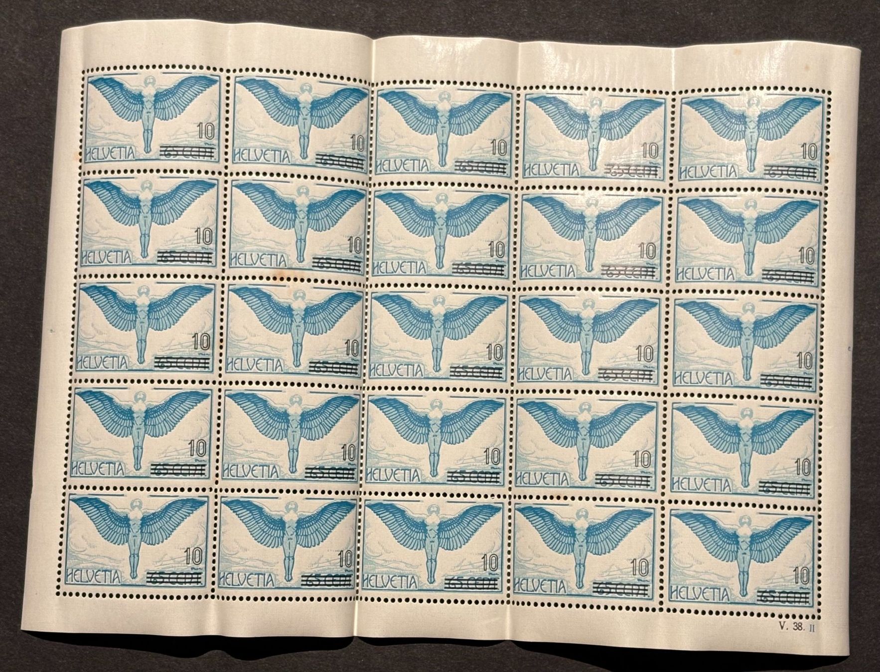 Tutti i francobolli: 25ER BLOCK FLUGMARKEN MIT GUMMI – Usato da Ostermundigen venduto da Heavenmaus75