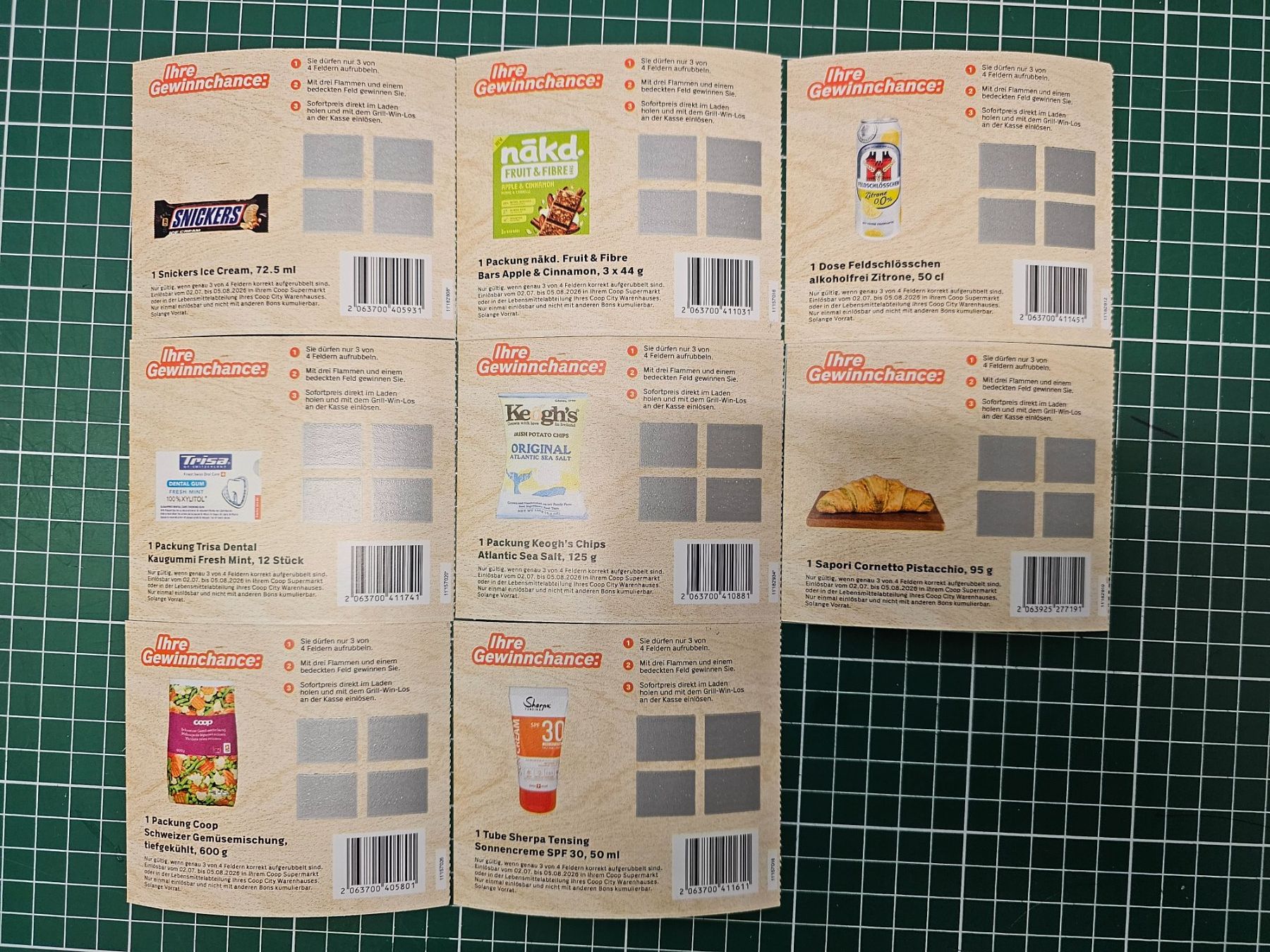 Buoni: COOP GRILL - WIN RUBBELLOSE 8 STÜCK – Nuovo (secondo la descrizione) da Ermatingen venduto da Monaco1215