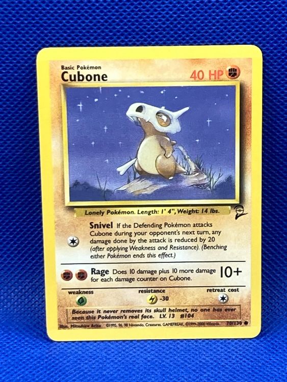 Pokemon BASE SET 2 / Cubone 70 / 130 EN - (EX) | Kaufen auf Ricardo