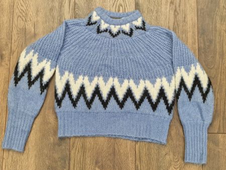 Warmer Alpaca-Pullover Mint Velvet blau Muster XS wie neu