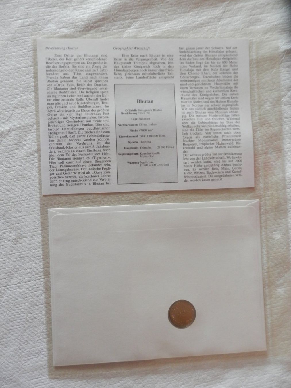 Tutti le monete: Münzbrief Bhutan 1986 – Nuovo (secondo la descrizione) da Weiach venduto da weiach81 1