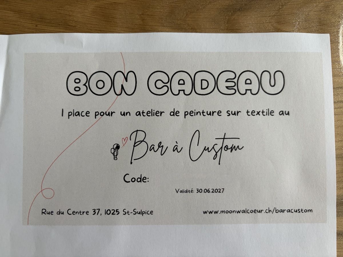 Gutscheine: Bar à Custom atelier gratuit – Neu und originalverpackt aus Marsens von Vinzu
