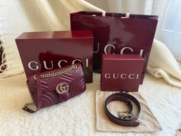 Gucci Marmont medium shoulder bag inkl. Marmont thin belt