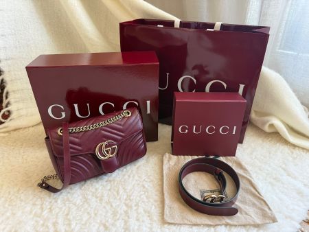 Gucci Marmont medium shoulder bag inkl. Marmont thin belt