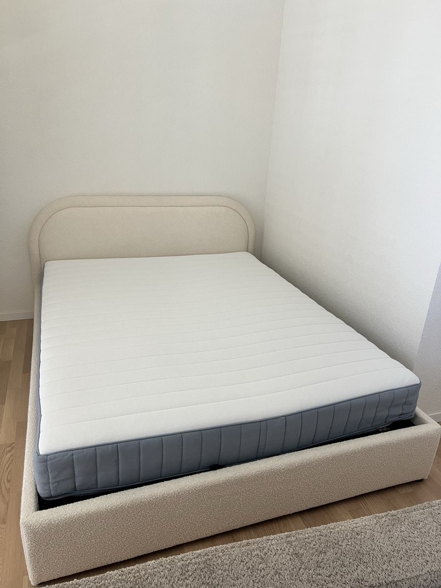 Beliani Betten: Bed with Storage, Beige, 160 x 200cm, Good Condition – Neu (gemäss Beschreibung) aus Châtelaine von jul_7j98