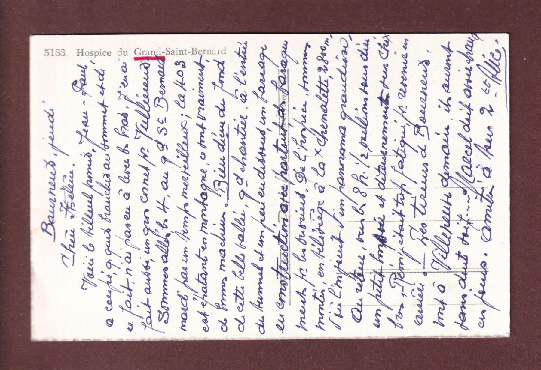 Cartoline postali: Hospice du GRAND-SAINT-BERNARD – Usato da Pully venduto da nicecards 1