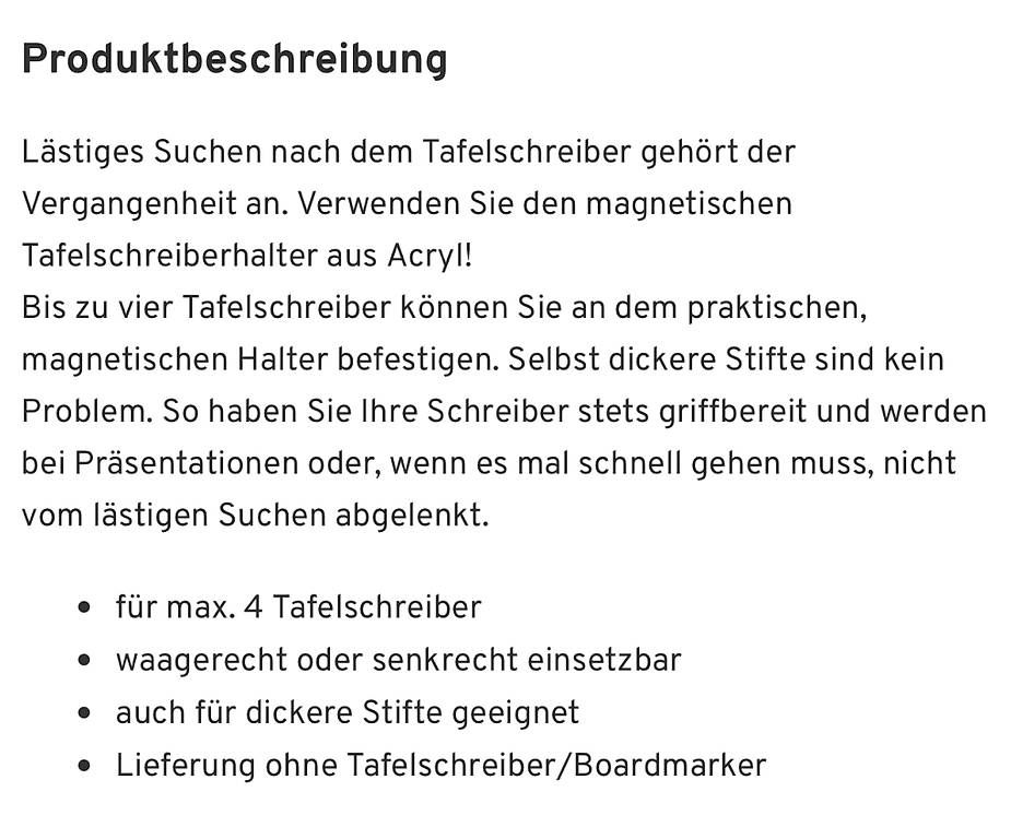 Supporti a parete: Set mit 1 Stiftenhalter + 2 Tafelwischer – Nuovo e nell'imballaggio originale da Necker venduto da liq24 4
