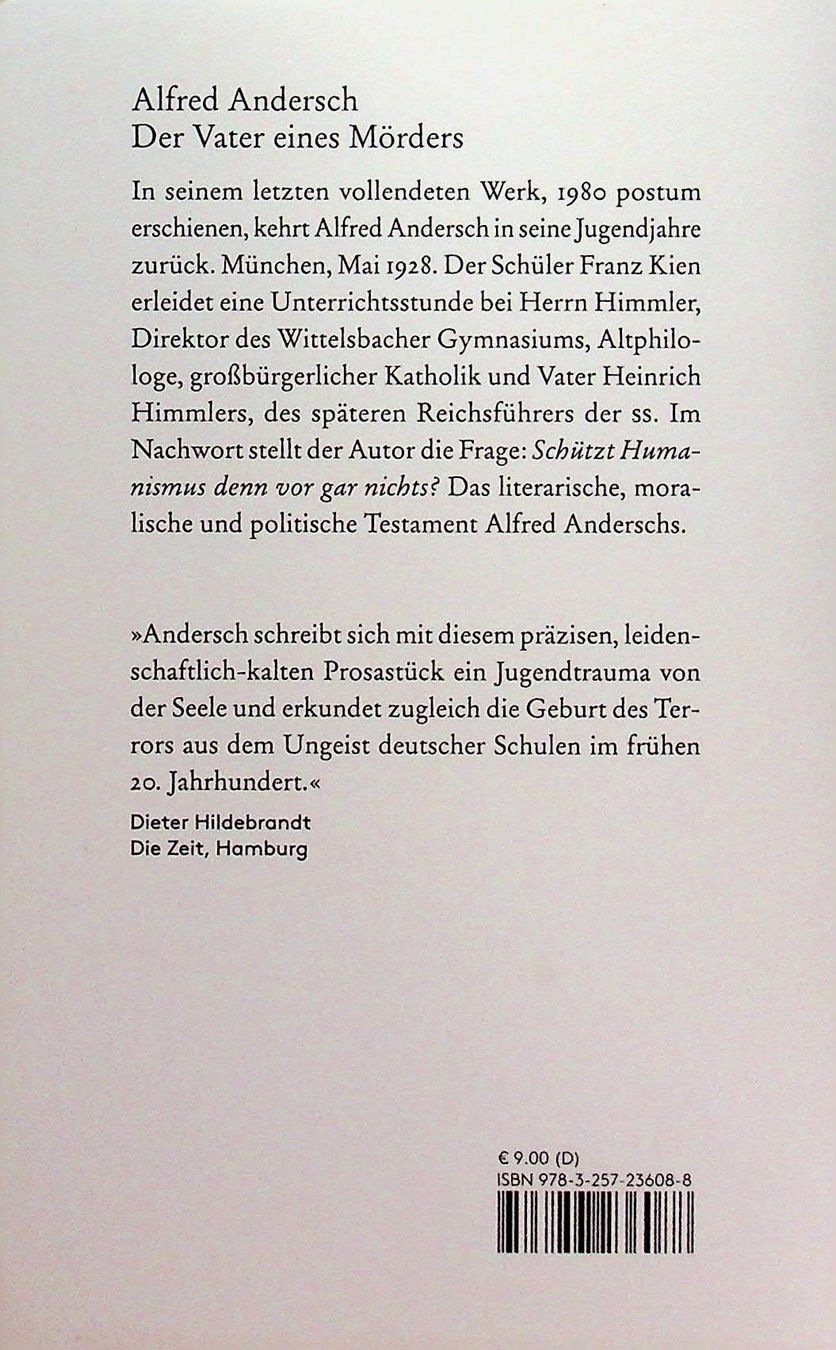 Bücher: A. Andersch Der Vater eines  Mörders TB Diogenes  2020 – Gebraucht aus Reitnau von Zaomir 1