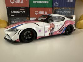Toyota Supra  weiss rosa Sticker 1:18