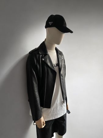 THE KOOPLES Biker Lederjacke Schwarz Lammleder Rock-Style S