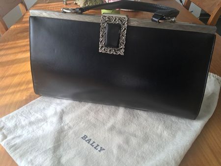 Damen-Handtasche Bally Boxcalf Leder aus 40er 50er Jahren