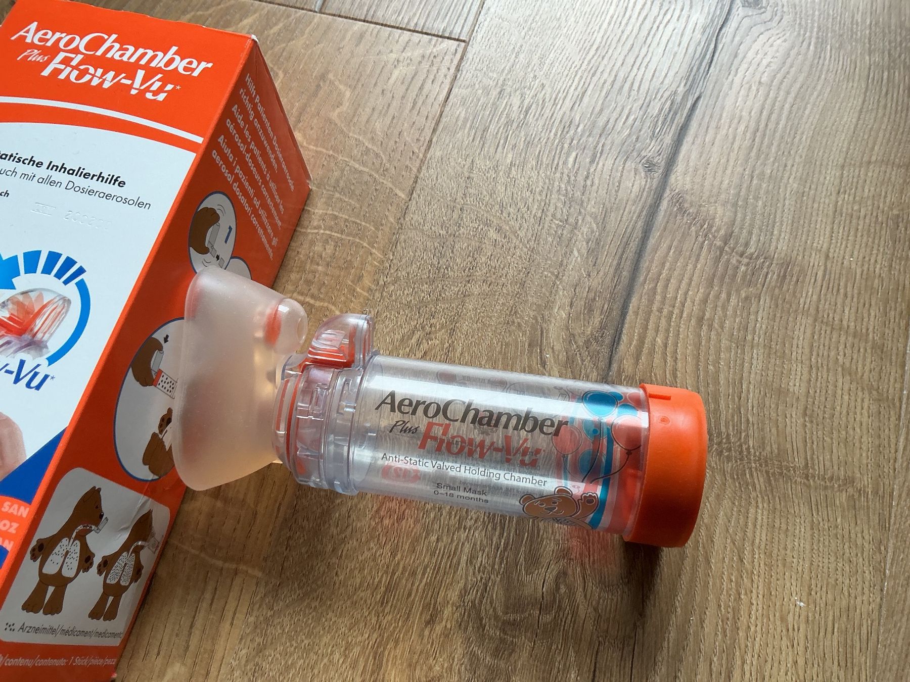 Gesichts- und Gehörschutz: AeroChamber Plus Flow-Vu orange small mask – Gebraucht aus Brugg AG von Magna3 3