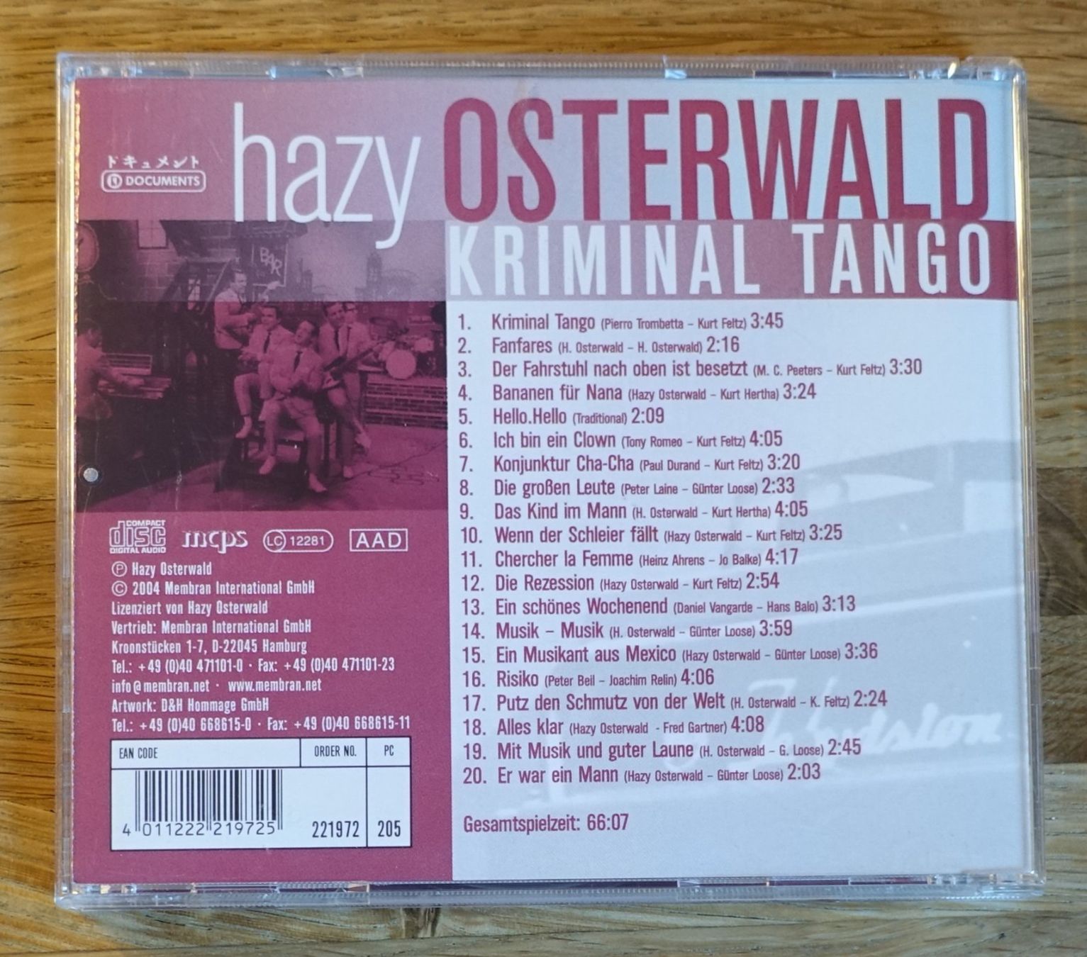 CD: Hazy Osterwald – Kriminal Tango - D22 – Usato da Sessa venduto da discoverymedia 1