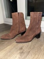 Damen Stiefeletten braun Wildlederoptik mit Reissverschluss