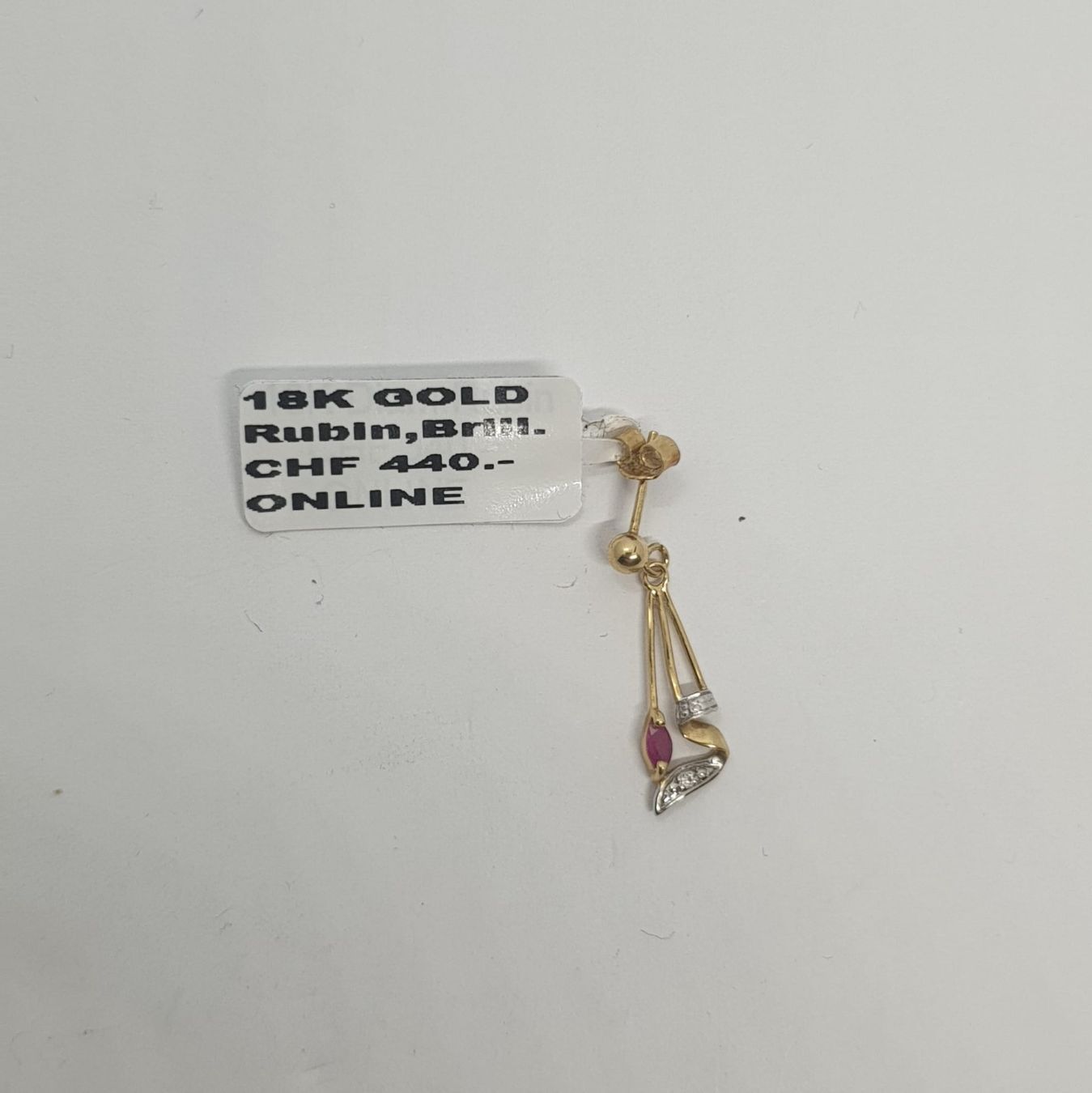 Orecchini pendenti & Orecchini a lobo: Echt 18K Gold - Diamant, Rubin Ohrhänger – Usato da Luzern venduto da Luzern-Goldhaus 1