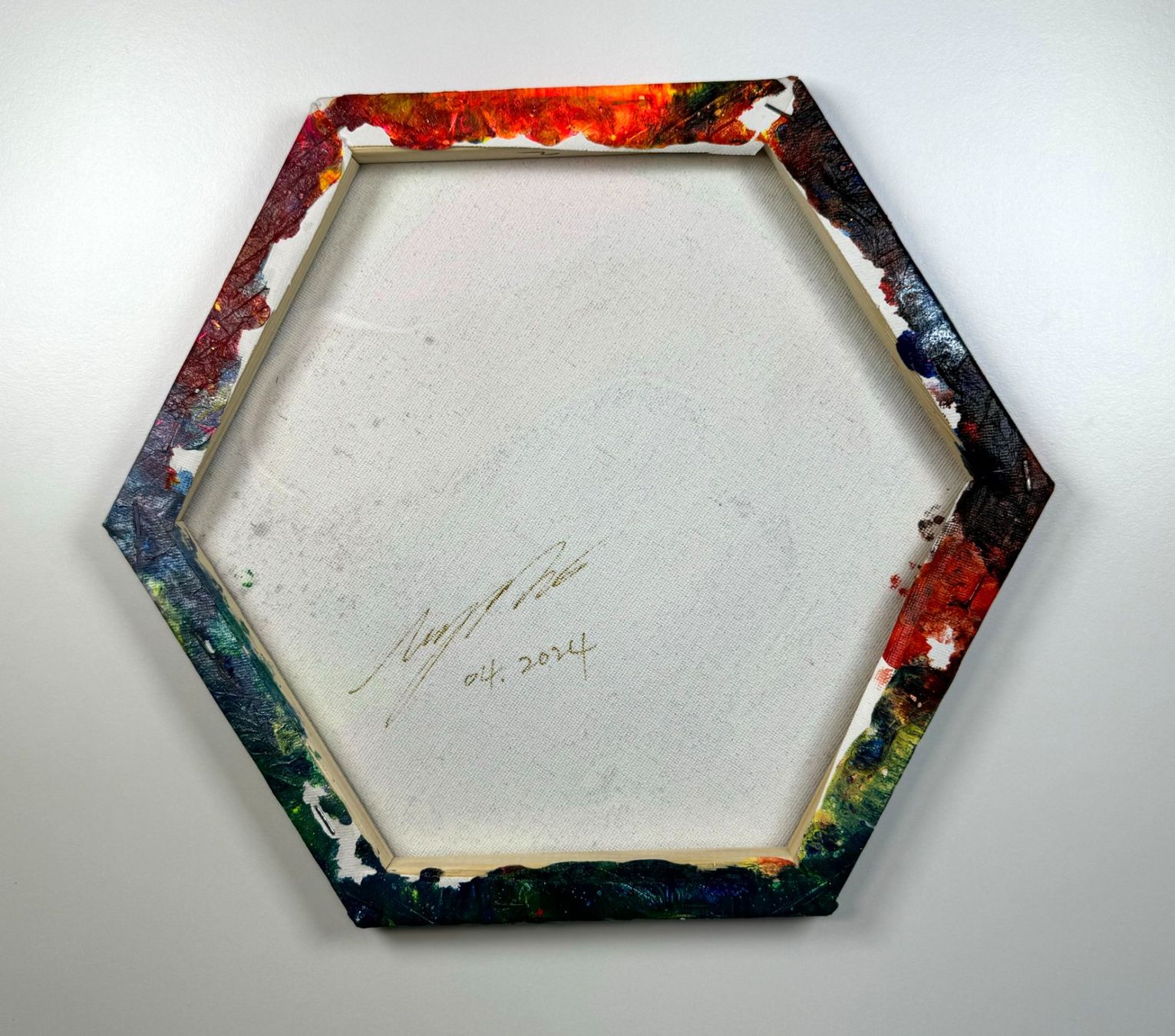 Dipinti: Acryl-Flüssigmalerei, Sechseck – Usato da Schlieren venduto da MayaSheng1983 2