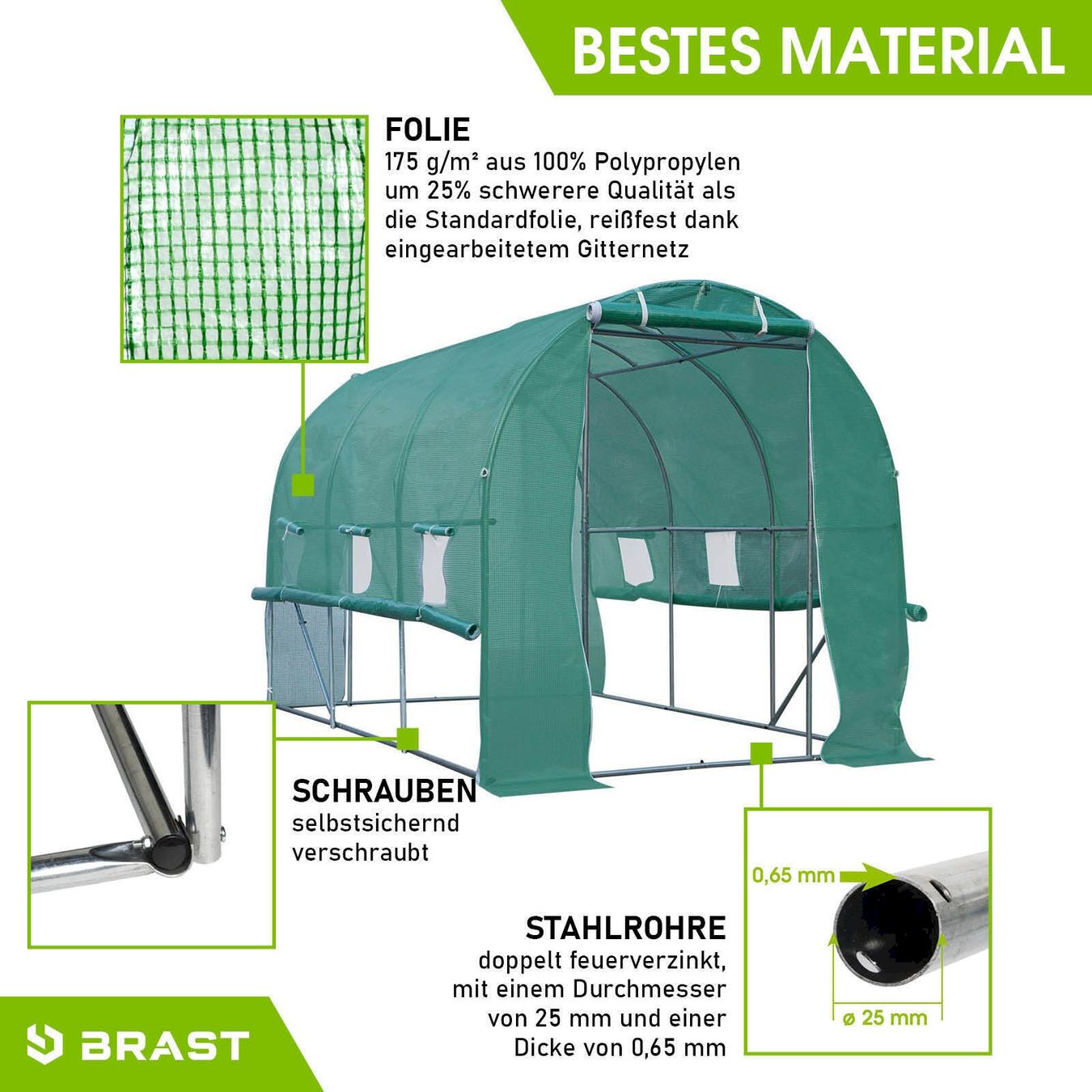 Casette da giardino & serre: BRAST Foliengewächshaus 2x3m – Nuovo e nell'imballaggio originale da Bottighofen venduto da zaap 1