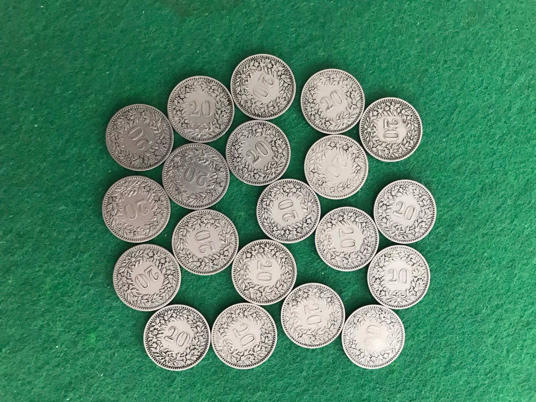 Tutti le monete: --20--  Stück   20  Rappen  1883/84 – Usato da Viganello venduto da Plausch8 1
