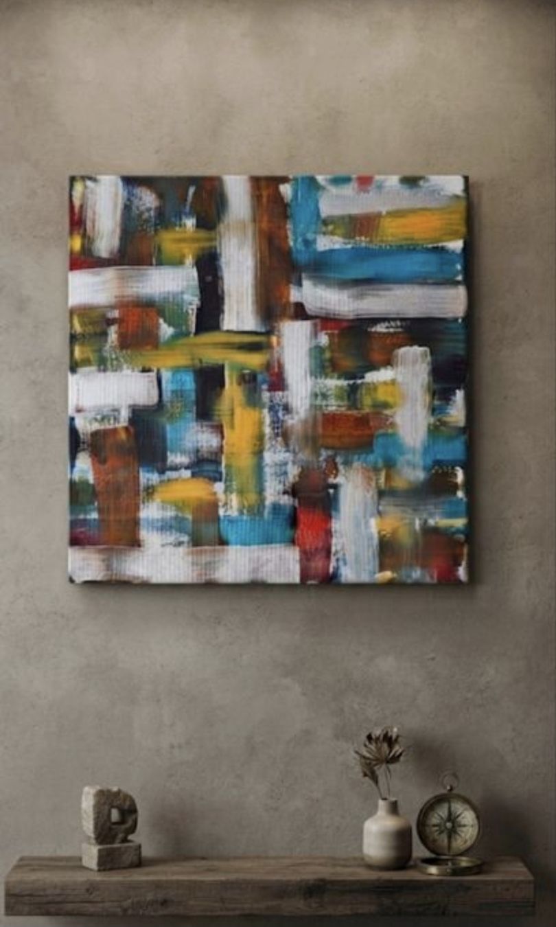 Gemälde: Gemälde " Mosaik" handmade 40×40 – Neu (gemäss Beschreibung) aus Riehen von Steinbock1970