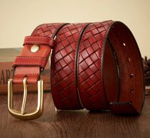 Roter Ledergürtel Retro-Stil Ceinture cuir style rétro rouge
