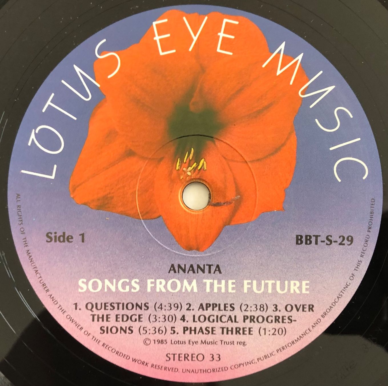 Vinyles: ANANTA - SONGS FROM THE FUTURE – D'occasion à Poliez-Pittet par Newtown-Records 2