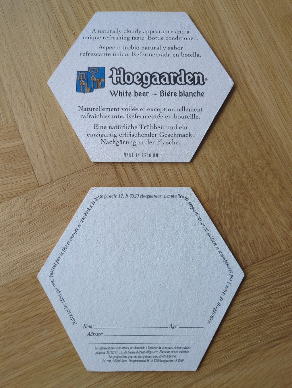 Sottobicchieri: 2 Hoegaarden Bierdeckel – Usato da Muraz (Collombey) venduto da cdo_pss9 1