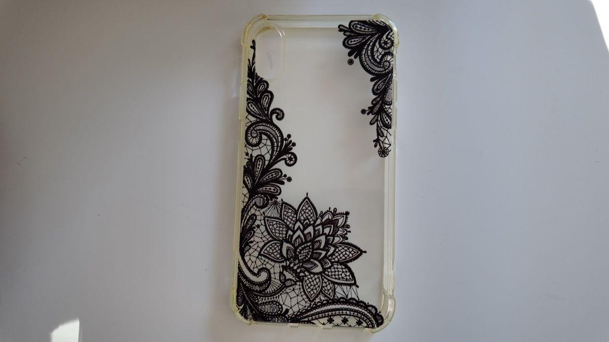 Cover & Protezioni schermo: Coque d’iPhone transparente X/XS avec motifs noirs élégants – Nuovo (secondo la descrizione) da Denges venduto da val_j8w7